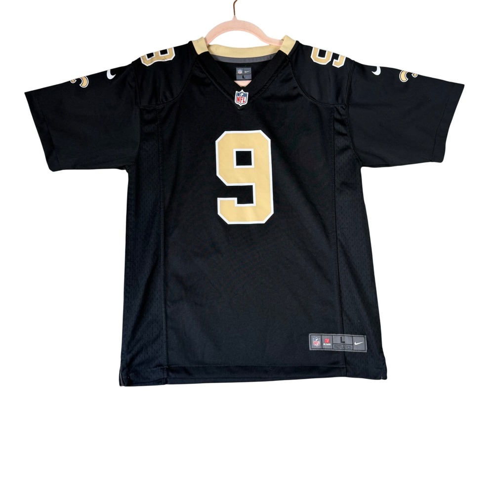 Nike New Orleans Saints Drew Brees 9 NFL Jersey Kids Youth Large 14-16 Black